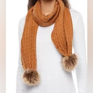 Bark Cable Pom Scarf